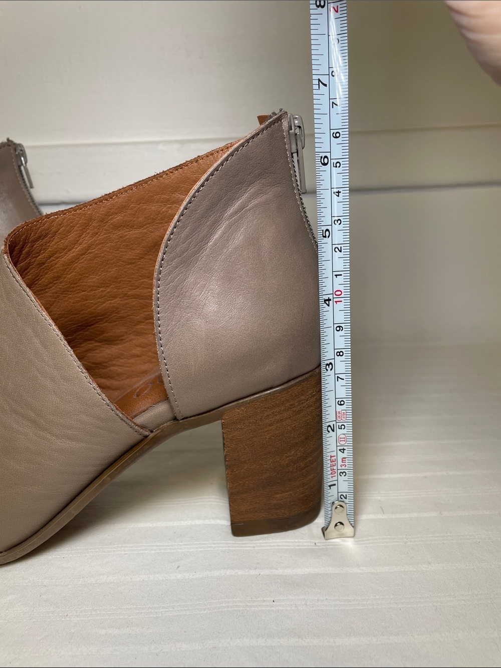 Bueno Usher Asymmetric stacked heel leather peep toe shoes women’s size 7.5-8 - Picture 11 of 16